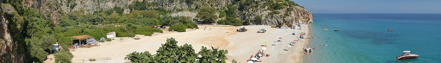 Gjipe beach, on the South Albania Activity Holidays